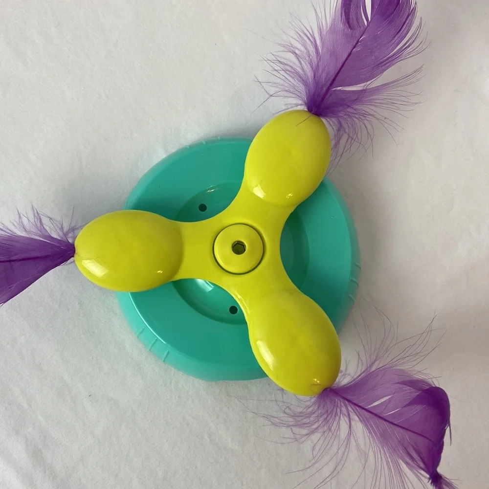 🎉HOST PICK 🐈Cat 🐈‍⬛ toy fidget spinner with feathered fun for your kitty cat